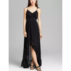 GUESS Women’s Solid Chiffon Maxi Dress Size L | Elegant Long Dress